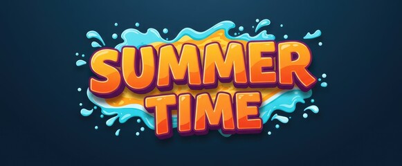 Editable “Summer Time” vector text effect, perfect for summer season events