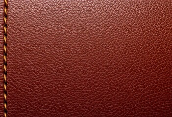 Dark brown leather frame, visible stitching detail,  sewing,  material