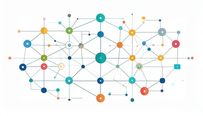 Abstract Colorful Network Diagram