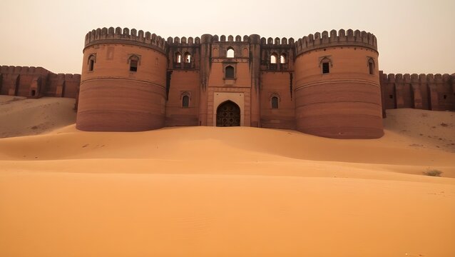 Ancient Derawar Fort in the Golden Sand of Cholistan Desert