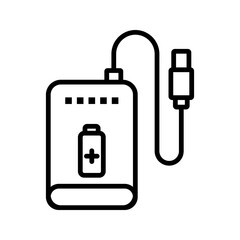 power bank icon from user interface collection. Thin linear power bank, power, bank outline icon isolated on white background. Line vector power bank sign, symbol for web and mobile