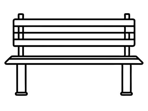 recommend clip art: Bench outline silhouette vector, Bench line art design, Bench vector illustration
