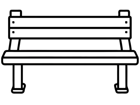 recommend clip art: Bench outline silhouette vector, Bench line art design, Bench vector illustration