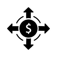 Financial diversification icon. Outline style. Isolated on white background.