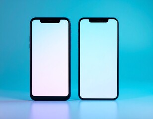 Custom AI Layouts of smartphones and latest digital devices on a gradation background tailored to color trendsModel