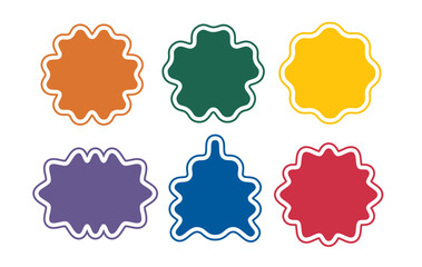 Zig zag edges frames set, Geometric shape with wiggly borders,  Jagged borders, Stickers Frames Labels Badges Collection, decorative elements Vector illustration