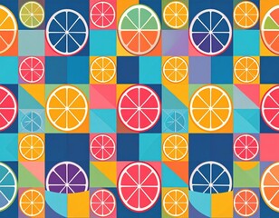 Colorful Citrus Pattern Design