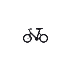 Fototapeta premium Stylish bicycle icon on white background, modern minimalism