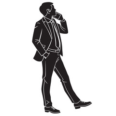 Silhouette Businessman on a Call