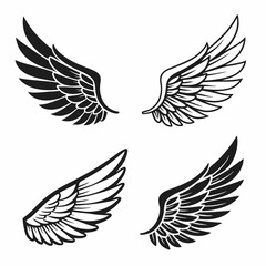 Obraz premium Four vintage style wing designs for logos