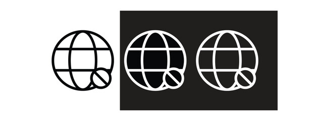 Fototapeta premium World Globe Vector Icons Filled & Outline Global Sphere Designs for Web & Graphic Use