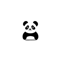 panda silhouette vector isolated on white background. 
