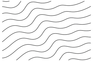 Black wavy lines abstract pattern on white background