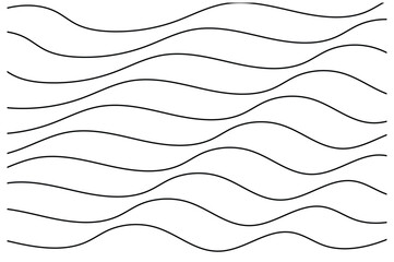 Black wavy lines abstract pattern on white background