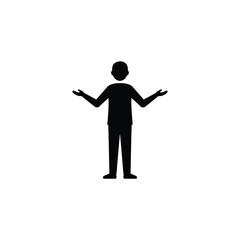 Man shrugging shoulders simple icon design