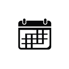 Simple black calendar icon schedule reminder