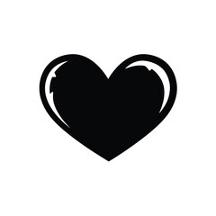 Bold black heart simple love icon graphic