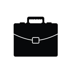 Black briefcase icon business office bag