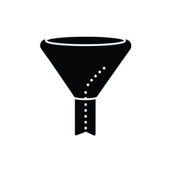 Simple black funnel icon sales marketing filter