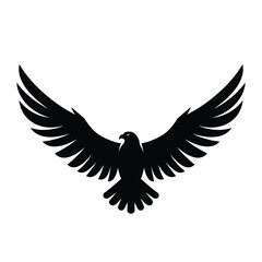 Majestic black eagle soaring wings spread wide