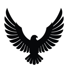 Fototapeta premium Majestic black eagle soaring wings spread wide