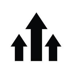 Three arrows pointing upwards growth success