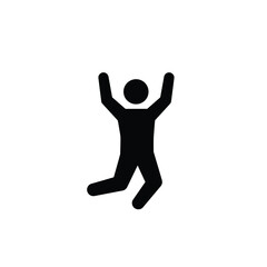 Happy jumping person icon silhouette design
