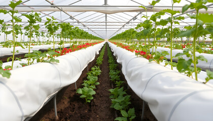 Inside greenhouse growing plants flowers hydroponics agriculture horticulture cultivation farming crops