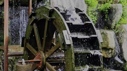 한국,물레방아,연못,Korea, a water wheel, pond