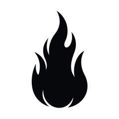 Fiery black flame icon graphic design element