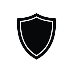 Black shield icon security protection symbol