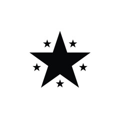 Big star surrounded by smaller stars simple design