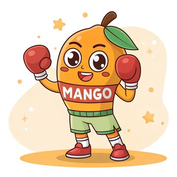 recommend clip art: mango boxer character. cartoon mascot vector