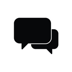 Two black speech bubbles communication icon