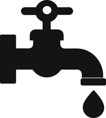 Faucet  icon silhouette vector logo design.