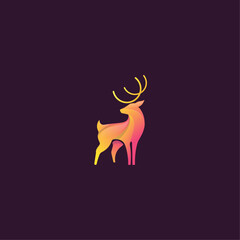 vector illustration of a deer logo icon gradient