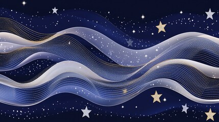 Abstract night sky with waves. Graphic design. Background. Possible use for wallpaper