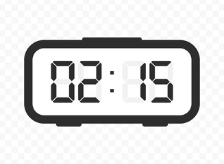 Vector illustration of quarter past two digital clock icon sign and symbol. colored icon for website design .Simple design on transparent background.