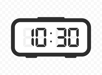Vector illustration of half past ten digital clock icon sign and symbol. colored icon for website design .Simple design on transparent background.