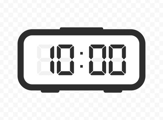 Vector illustration of ten o'clock digital clock icon sign and symbol. colored icon for website design .Simple design on transparent background.