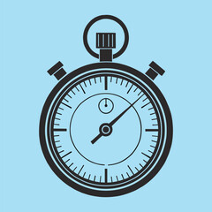 Vintage Stopwatch Icon, Classic Timer Graphic, Minimalist Stopwatch Design