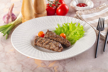 Hot beef kebab minced meat