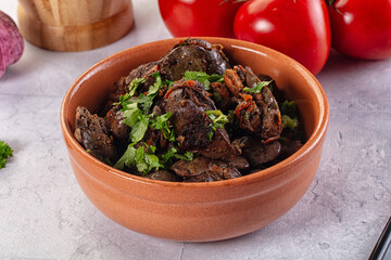 Roasted chicken liver with green onion