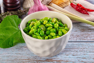 Edamame beans in the bowl