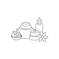 Serene outline: Harmonious arrangement of spa essentials in minimalist style