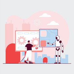 Human and Robot Collaboration in Software Development within a Cityscape