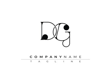 DG Typography Logo Design. Stylish monogram design depiction featuring the letters D and G combined in an artistic signature style, delivering a unique and creative visual representation.