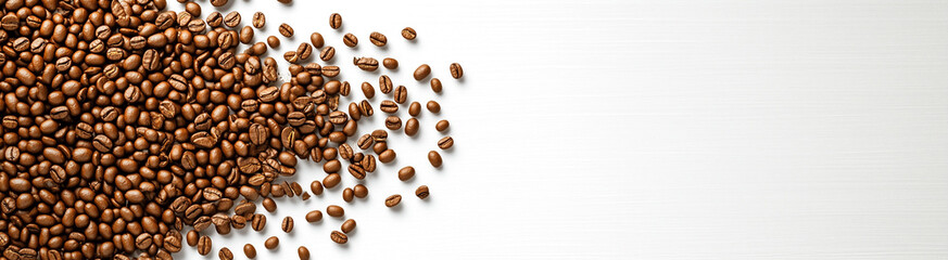 Obraz premium Scattered whole brown lentils on white background, perfect for promoting grains, vegan recipes, plant-based nutrition or bulk food items