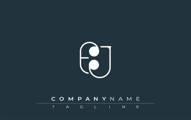 EJ Typography Logo Design. Stylish monogram design depiction featuring the letters E and J combined in an artistic signature style, delivering a unique and creative visual representation.