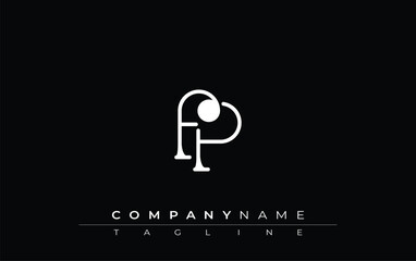FP Typography Logo Design. Stylish monogram design depiction featuring the letters F and P combined in an artistic signature style, delivering a unique and creative visual representation.